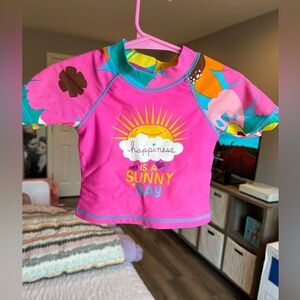 Vintage Carter's Toddler Girls Rashguard Top & Ruffled Bikini Bottoms Set 12M